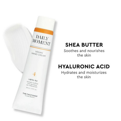 Face Shop Non-Greasy Vegan Hand Cream - Sunset Rooftop With Hyaluronic Acid - Distacart