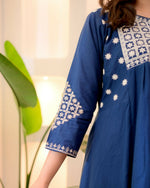 Thumbnail for The52 Women's Beautiful Viscose Rayon Fabric Thread Work Flared Kurta Pant Set - Distacart