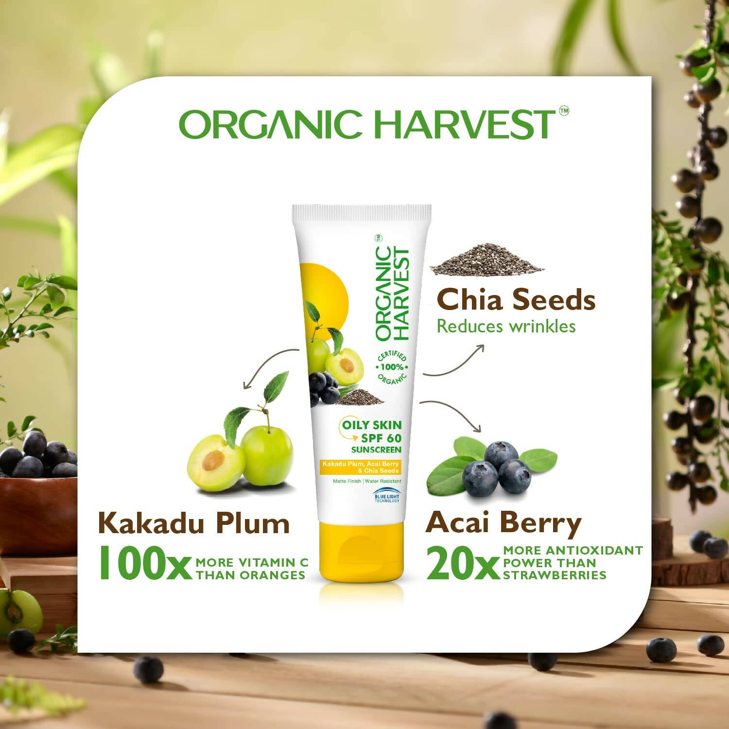 Organic Harvest Sunscreen - For Oily Skin SPF 60 - Distacart