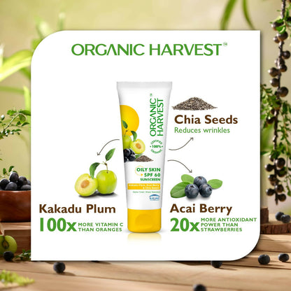 Organic Harvest Sunscreen - For Oily Skin SPF 60 - Distacart
