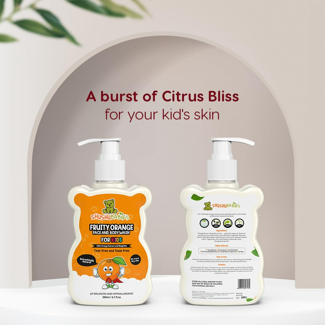 ShuShu Babies Fruity Orange Face and Body Wash (under 4-12 Years) - Distacart