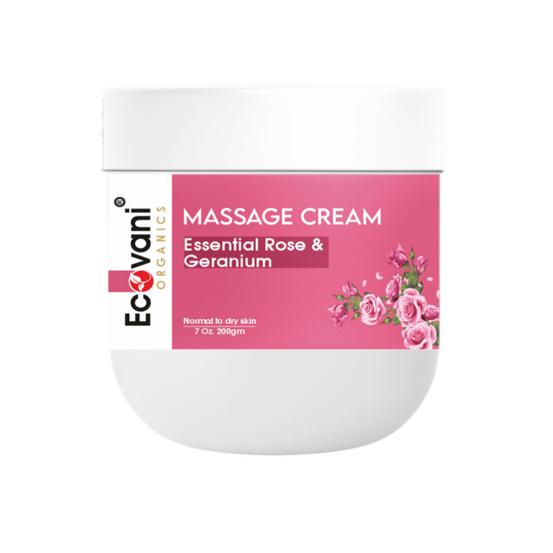 Ecovani Organics Essential Rose & Geranium Massage Cream - Distacart