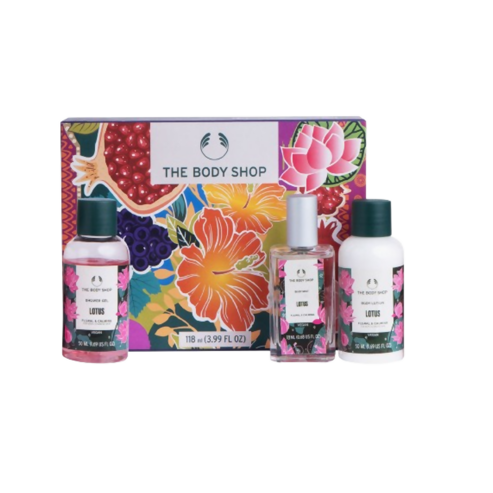 The Body Shop Lotus Shower Gel Body Lotion & Body Mist Gift Set