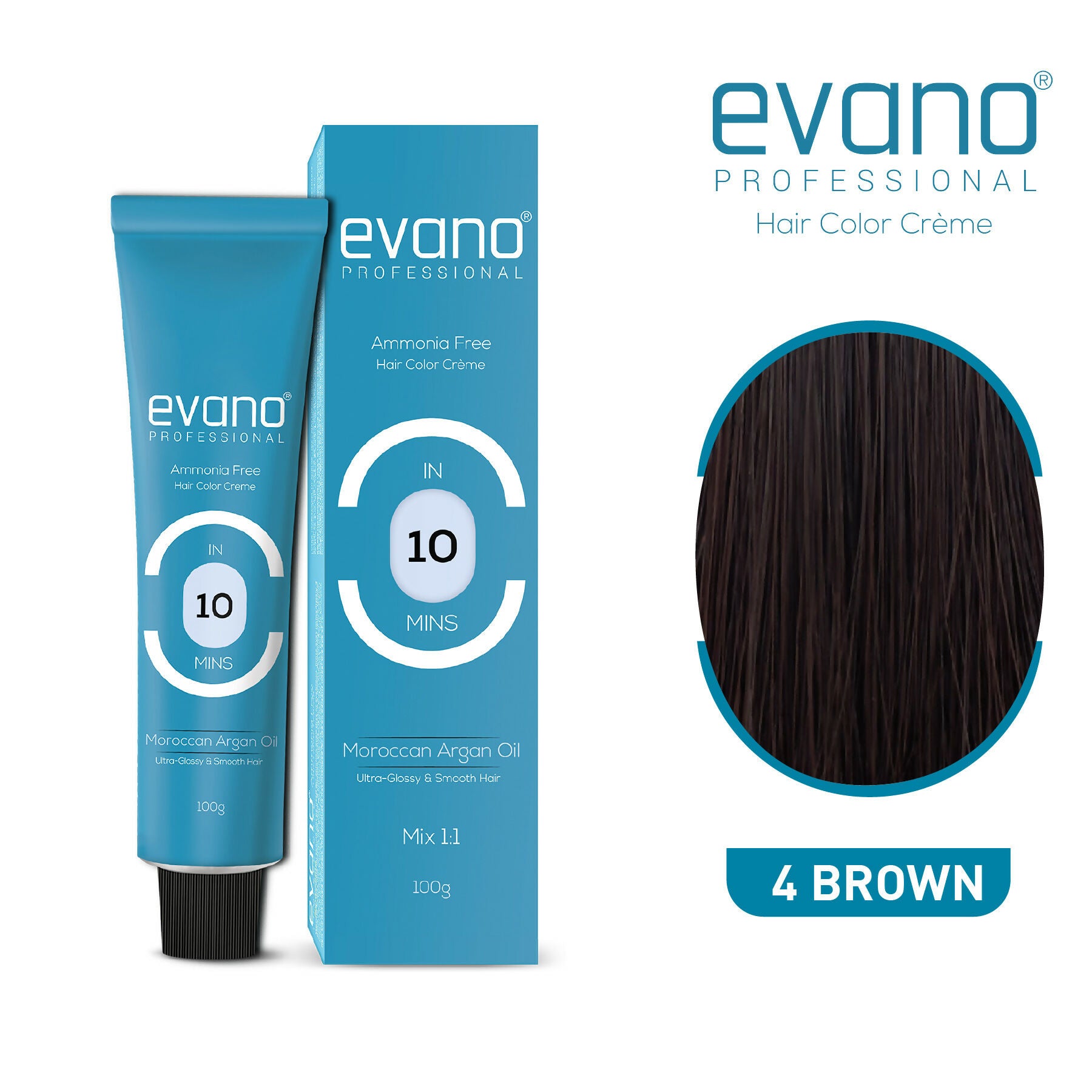 Evano Professional Creme Hair Colour Brown for Women & Men - Distacart