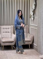 Thumbnail for Teeya Creation Lavender Color Faux Georgette Embroidery Work Party Wear Salwar Suit - Distacart