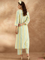 Thumbnail for Indo Era Women Floral Embroidered Regular Thread Work Pure Cotton Kurta with Trousers