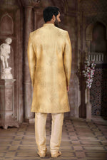 Thumbnail for Raivat Ethnic Art Silk Digital Print Sherwani In Yellow Colour