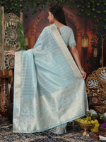 Thumbnail for Astita Organza Sky Blue Saree