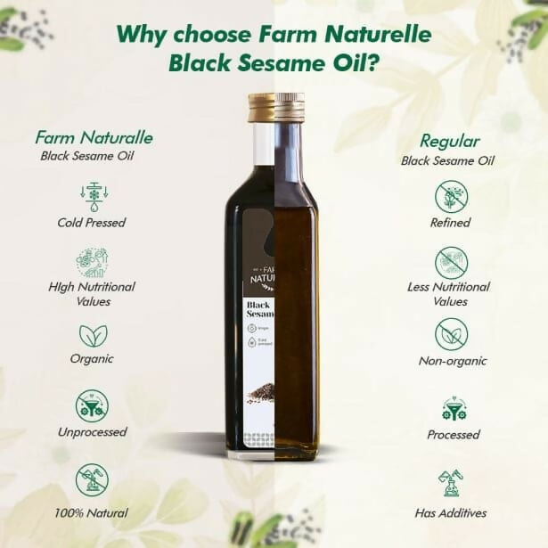 Farm Naturelle Wood Pressed Black Sesame Oil