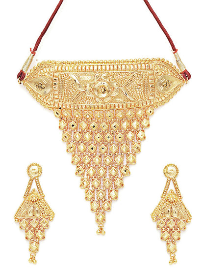 Gold plating jewellery set (Gold) - Ruby Raang - Distacart