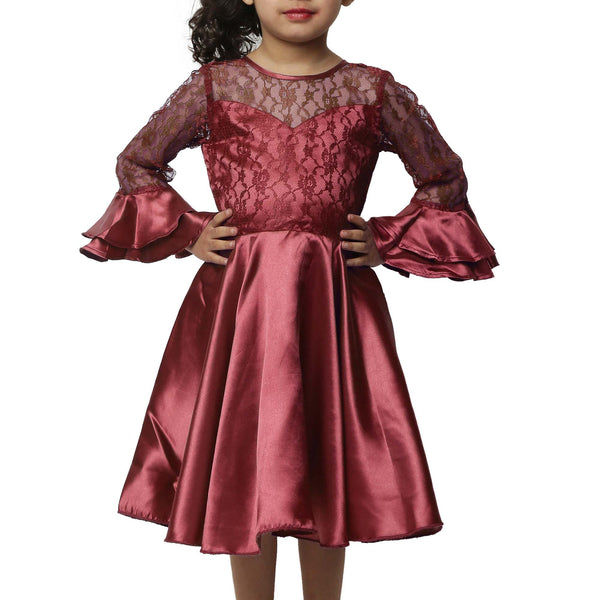 Asmaani Kids Party Wear Stylish Dresses, Perfect for Parties, Functions & Vacations - Maroon
