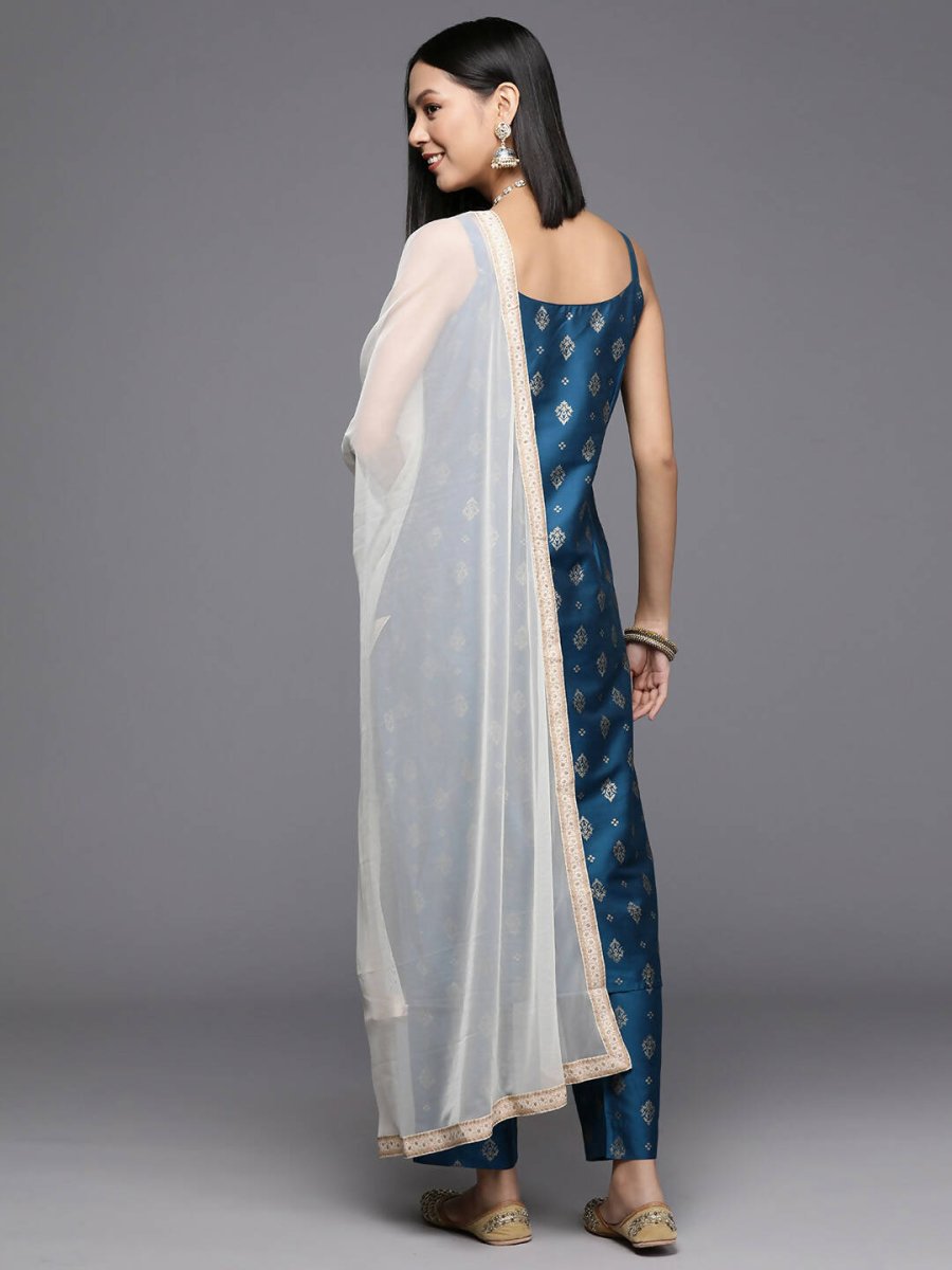 Ahalyaa Women's Traditional wear Kurta Set - Blue - Distacart