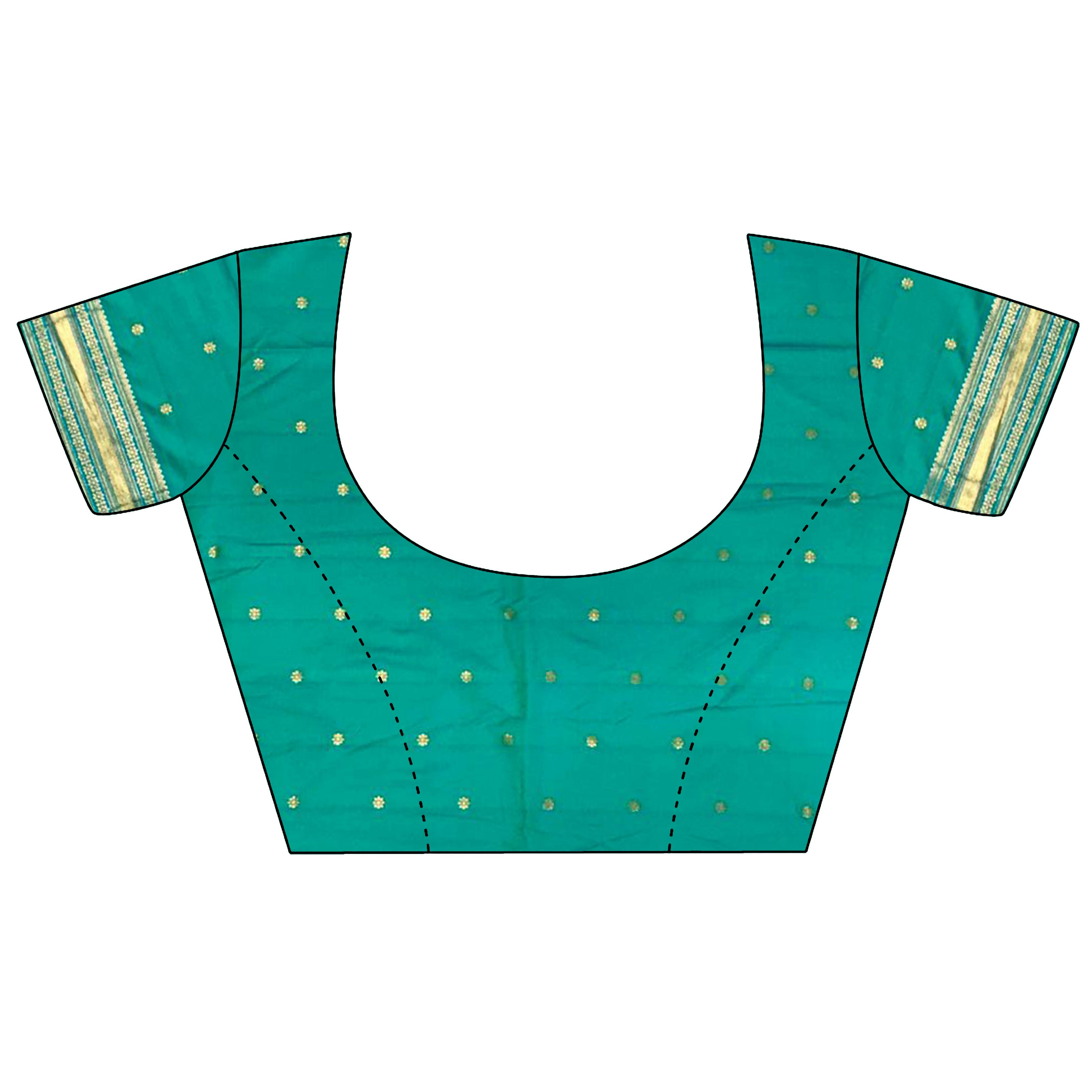 Joban Fashion Sea Green Banarasi Soft Silk Woven Saree