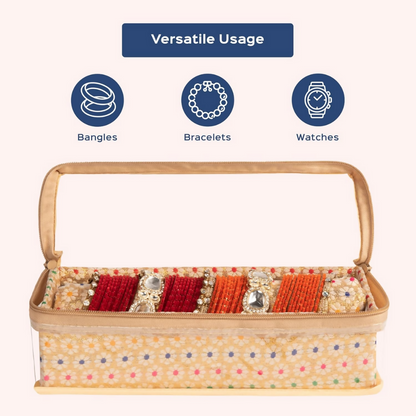 Homestrap Single Rod Storage Bangle Box - Golden - Distacart