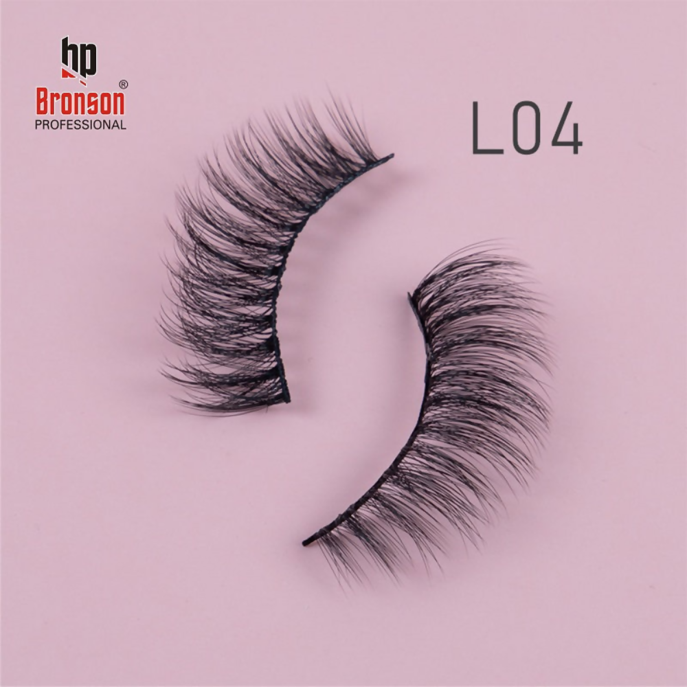 Bronson Professional Eyelash Set 3d False Long And Natural Eye Makeup - L04 - Dista