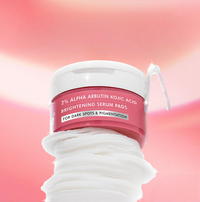 Thumbnail for mCaffeine Clear Glow 2% Alpha Arbutin Kojic Acid Brightening Serum Pads - Distacart