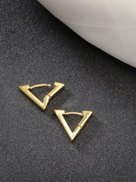 Thumbnail for NVR Men's Gold-Plated Geometric Shape Stainless Steel Studs Earring - Distacart