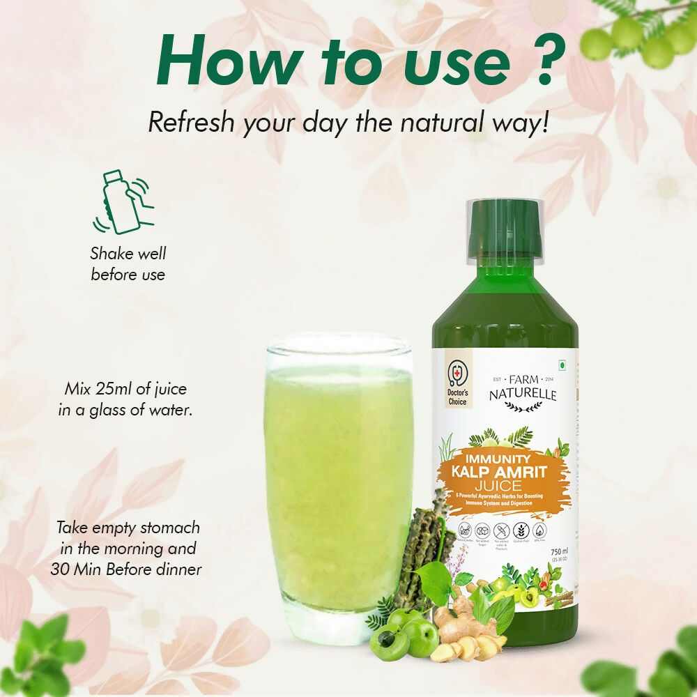 Farm Naturelle Immunity Kalp Amrit Juice - Strong Herbal Blend
