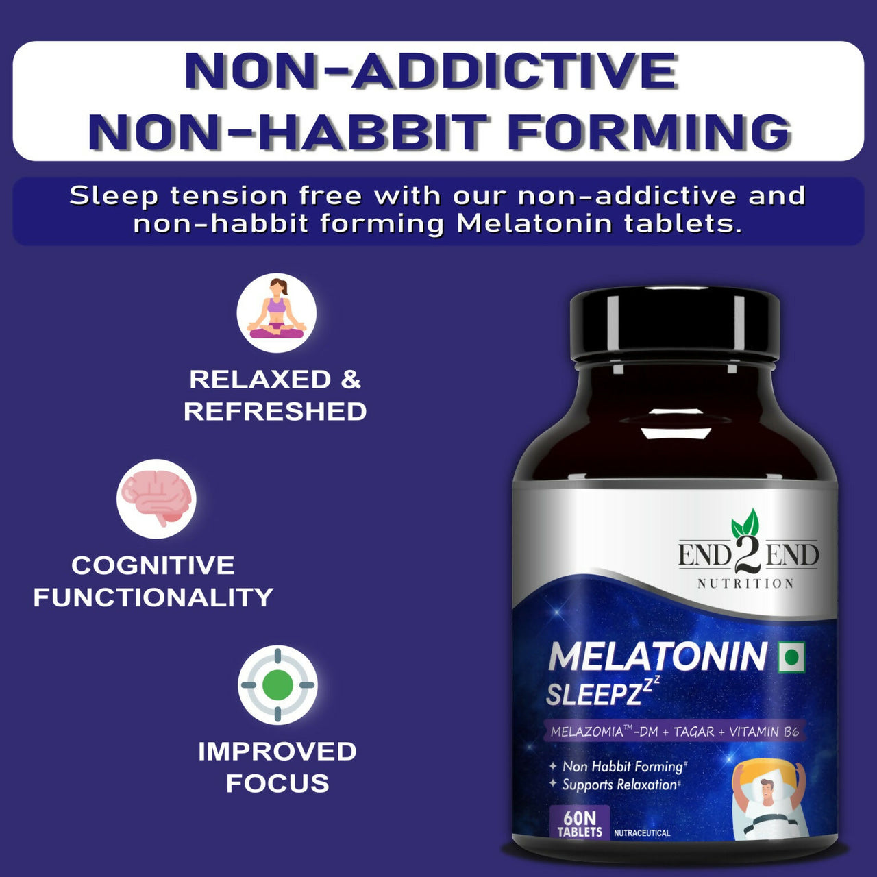 End2End Nutrition Melatonin Sleepzzz Tablets - Distacart