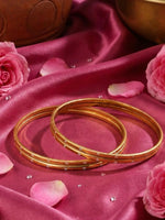 Thumbnail for NVR Women Set of 4 Gold Plated Handcrafted CZ Studded Bangle - Distacart