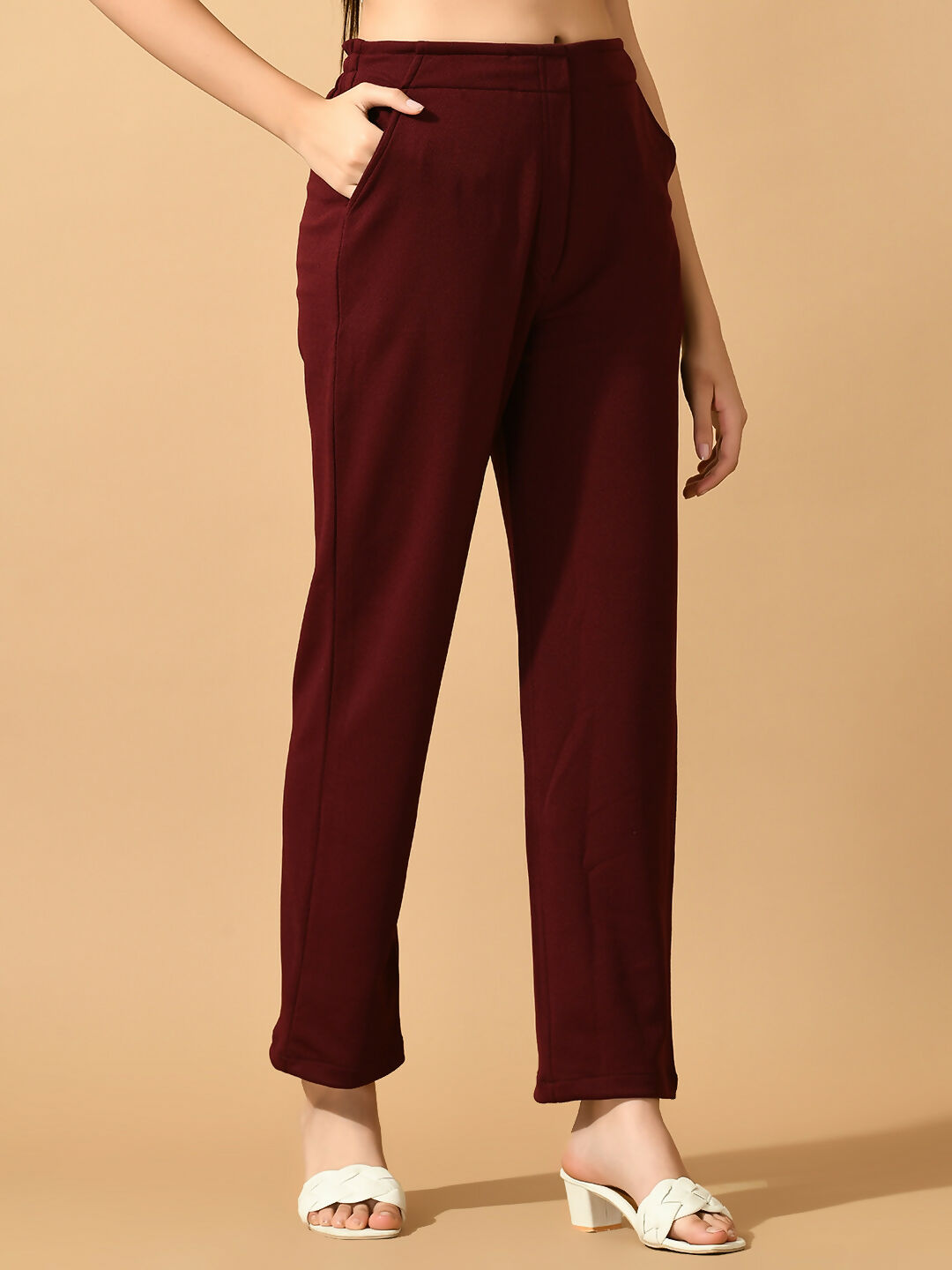 Myshka Women's Violet Straight Fit Party Trouser - Distacart