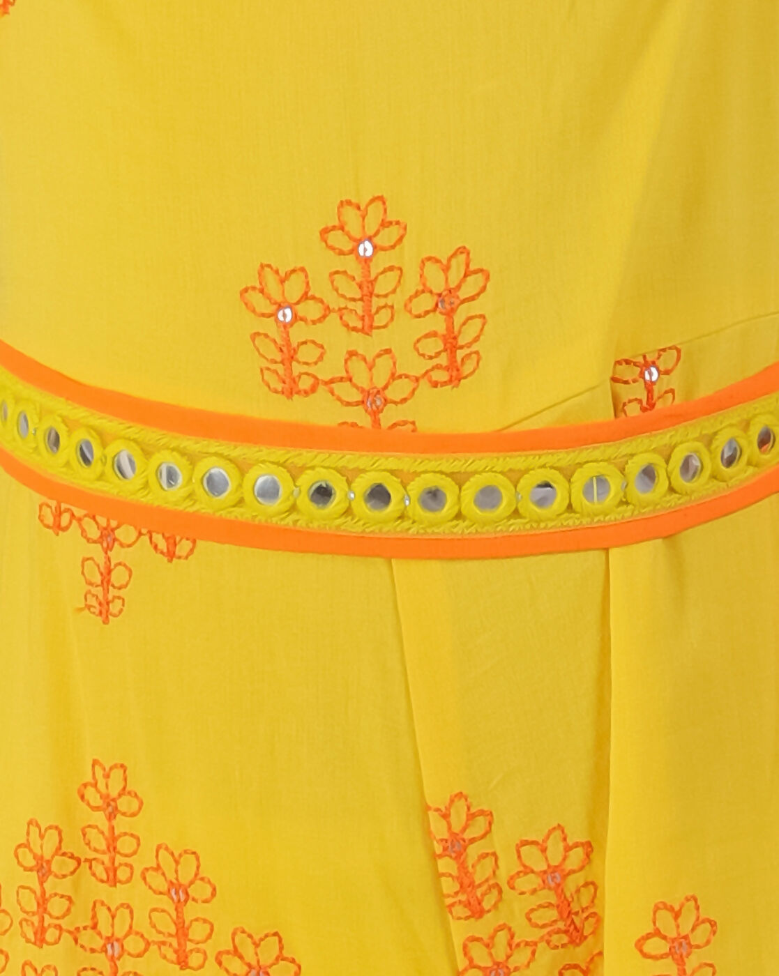 Lil Drama Marigold Magic Girls Yellow Embroidered Jumpsuit - Distacart