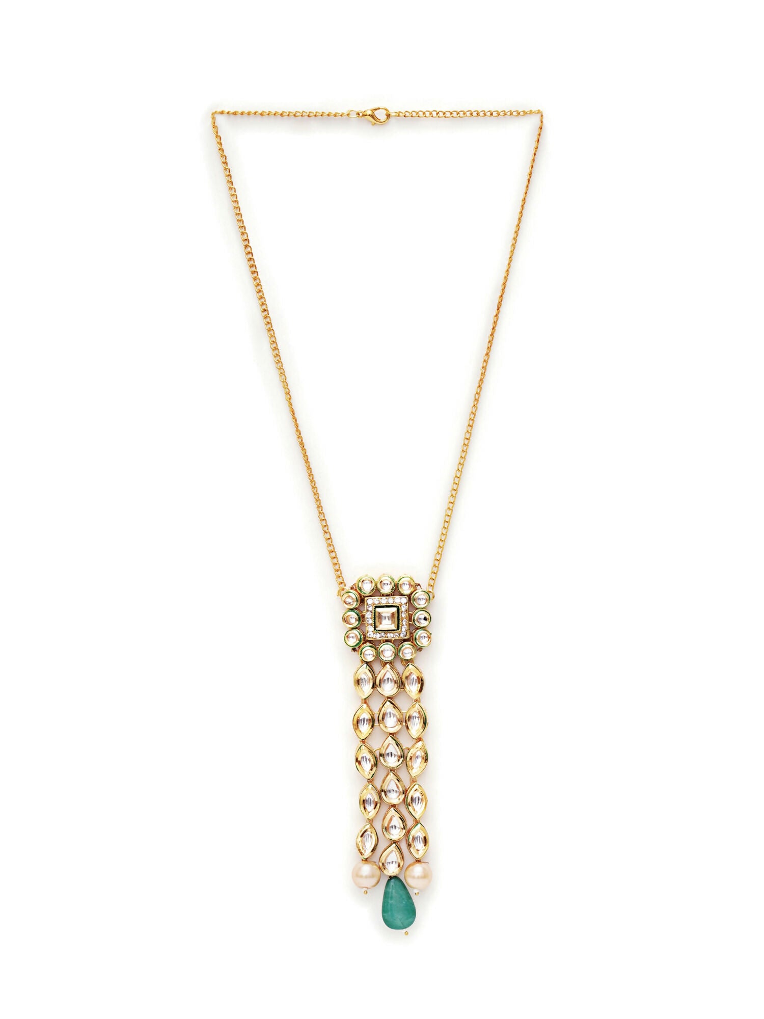 Kundan Necklace (Gold) - Ruby Raang - Distacart
