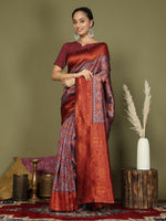 Thumbnail for Astita Lichi Silk Grey Saree