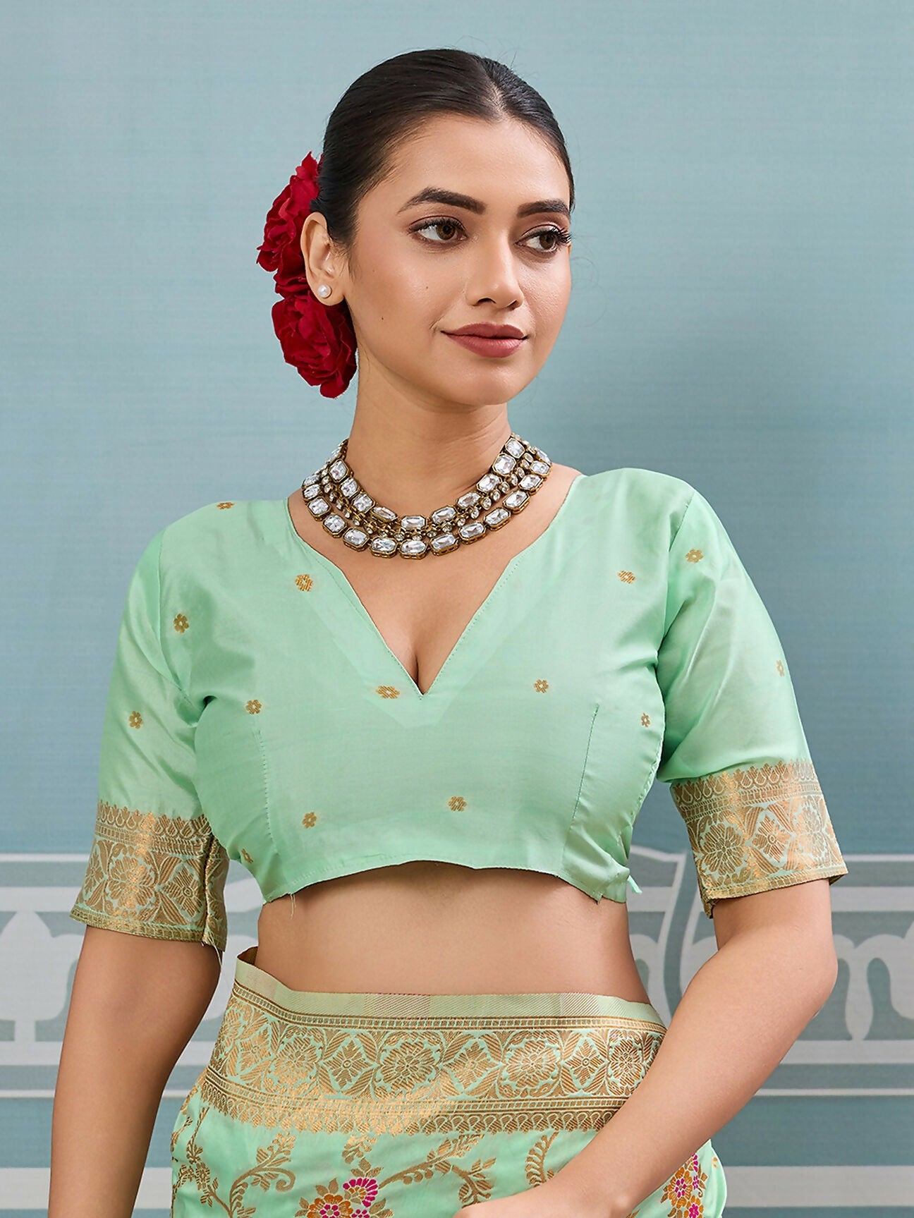 Shree Shyam Fashion Pista Silk Saree - Distacart