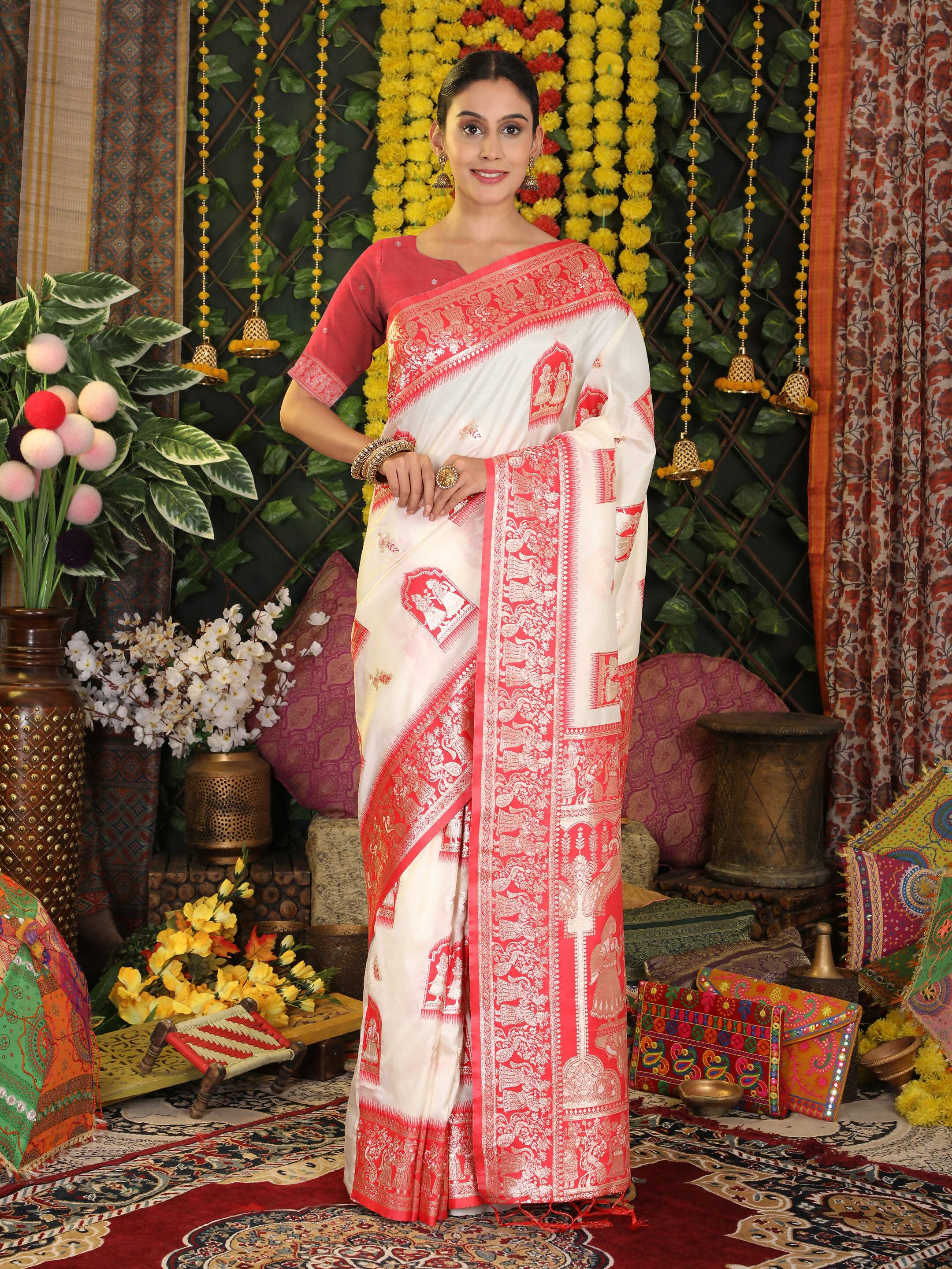 Astita Silk White Saree