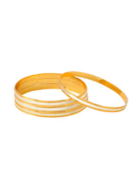 Thumbnail for NVR Women's Set of 4 Gold-Plated Traditional Bangles - Distacart