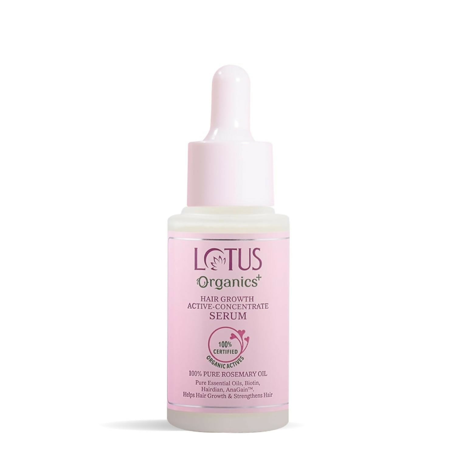 Lotus Organics+ Hair Growth Active Concentrate Serum for Hair Growth, Increases Thickness, Strengthens Hair Follicles - Distacart
