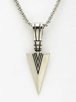 Thumbnail for NVR Men's Arrow Shaped Silver Plated Pendant with Chain - Distacart