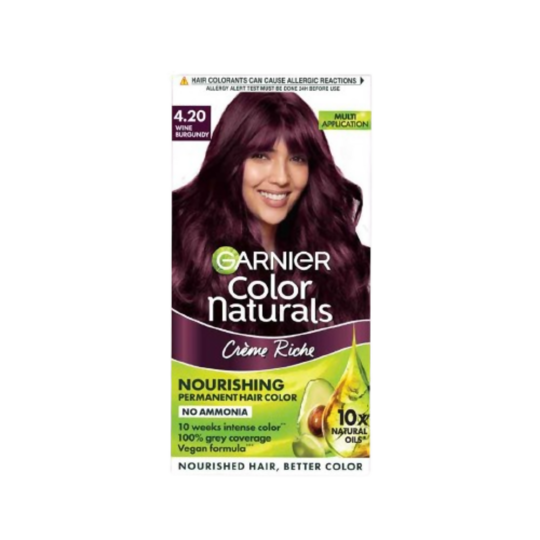 Garnier Color Naturals Creme Riche Hair Color - Shade 4.20 Wine Burgundy - Distacart