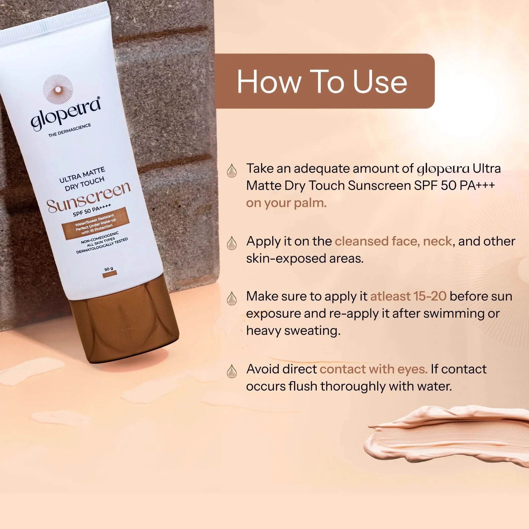 Glopetra Ultra Matte Dry Touch Sunscreen Spf 50 Pa+++ - Dista