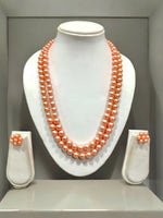 Thumbnail for Inhanns Everyday Workwear Pearl Set (Double Layered Pearls) - Orange - Distacart