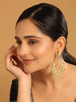 Thumbnail for Nuyug 22k Gold Plated Royal Pearl Accent Kundan Earrings