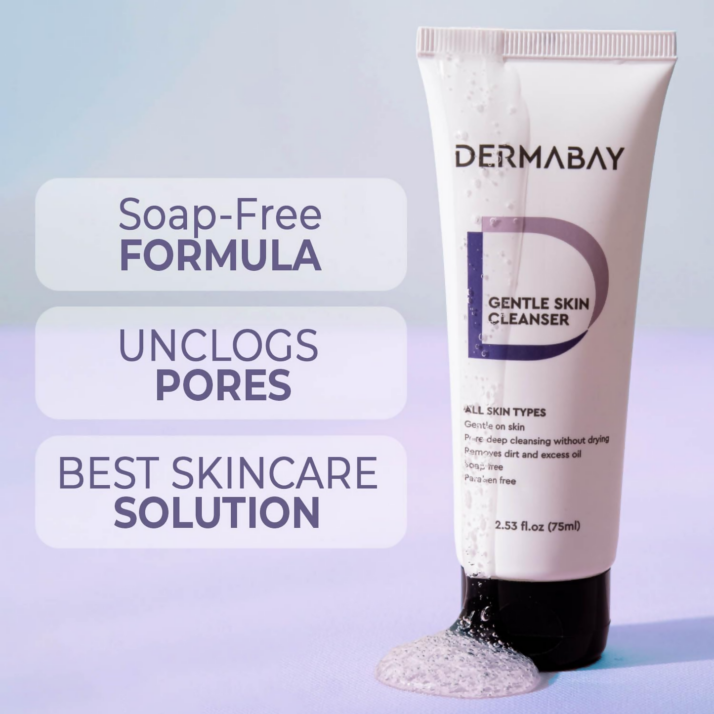Dermabay Gentle Face Wash Ideal for Acne-Prone, Sensitive, Dry, Oily Skin - Distacart