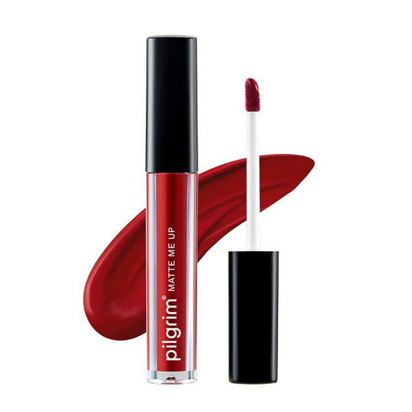 Pilgrim Liquid Matte Lipstick with Hyaluronic Acid - The Red Stiletto - Distacart