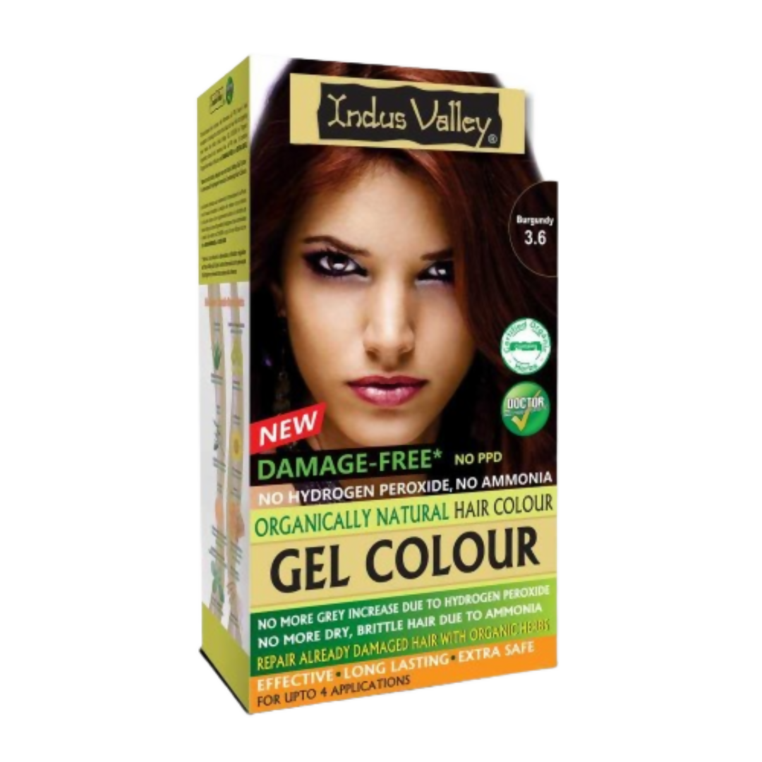 Indus Valley Damage-Free Gel Hair Color- Burgundy - Distacart