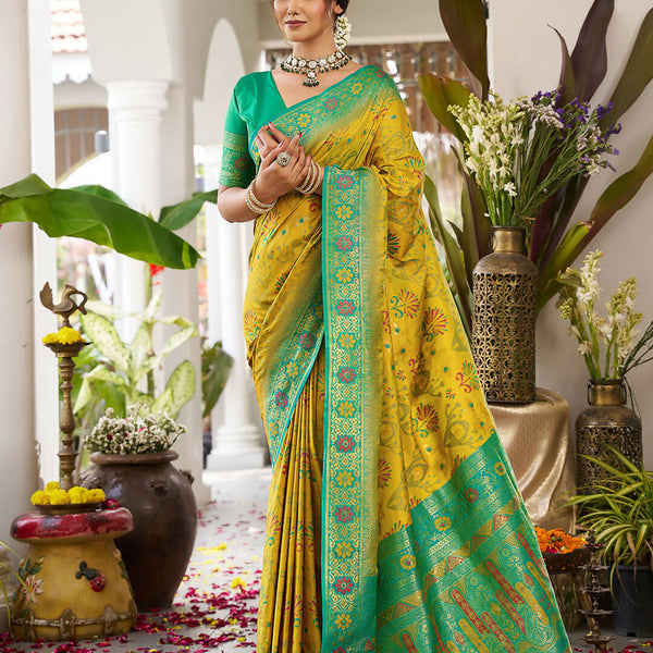 Shree Shyam Fashion Mustard Yellow Soft Silk Saree - Distacart
