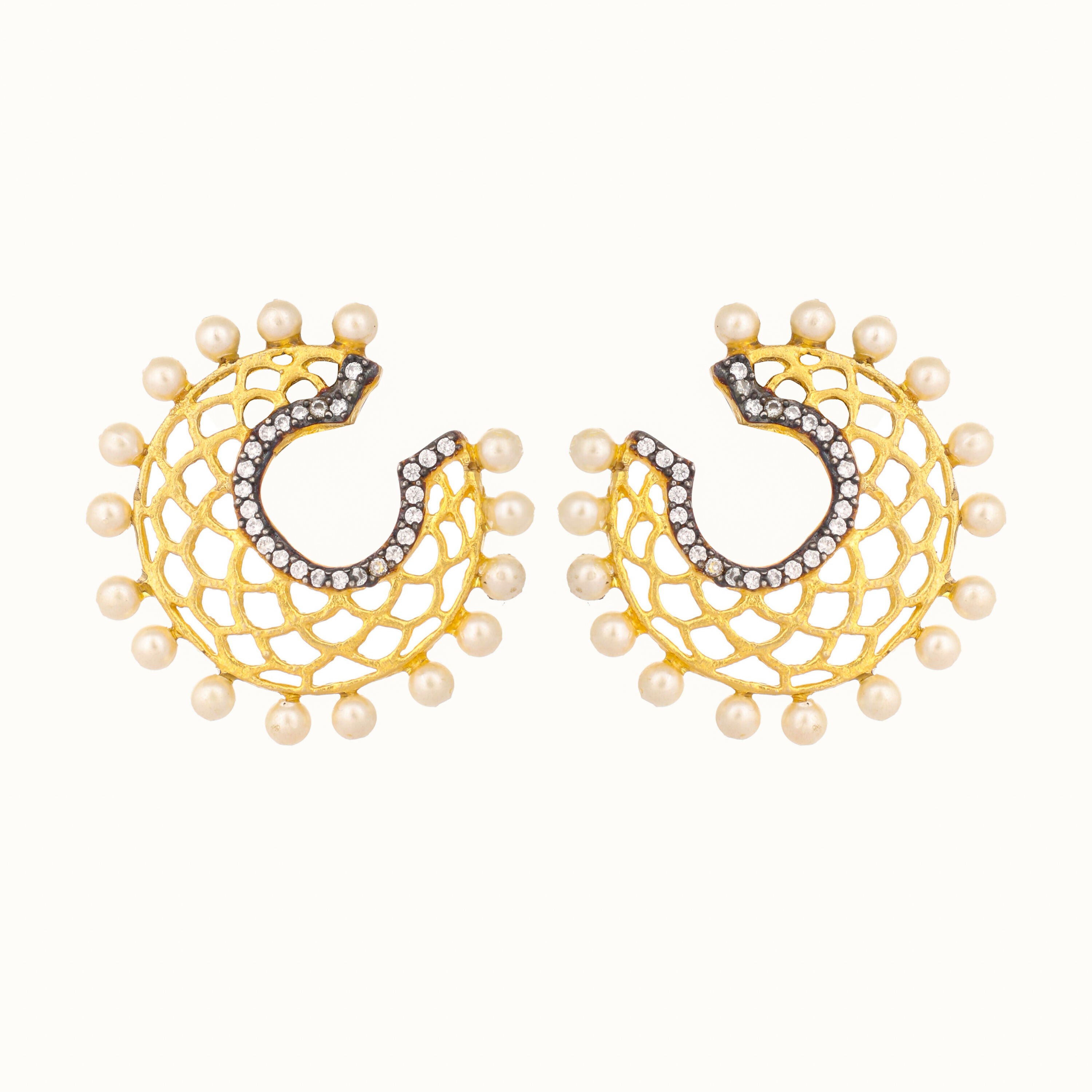 Nuyug 22K Gold Plated Celestial Filigree Earrings