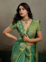 Thumbnail for Shree Shyam Fashion Green Tissue Silk Saree - Distacart