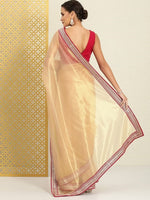 Thumbnail for Teeya Creation Chiku Color Organza Silk Lace Work Saree - Distacart