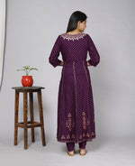 Thumbnail for Alvano Women' Stylish Anarkali Kurta with Pant and Dupatta for Women and Girls Rayon (Wine) - Distacart