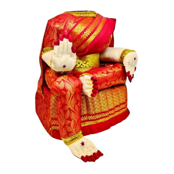 Red Saree Varalakshmi Idol Body for Pooja - Dista