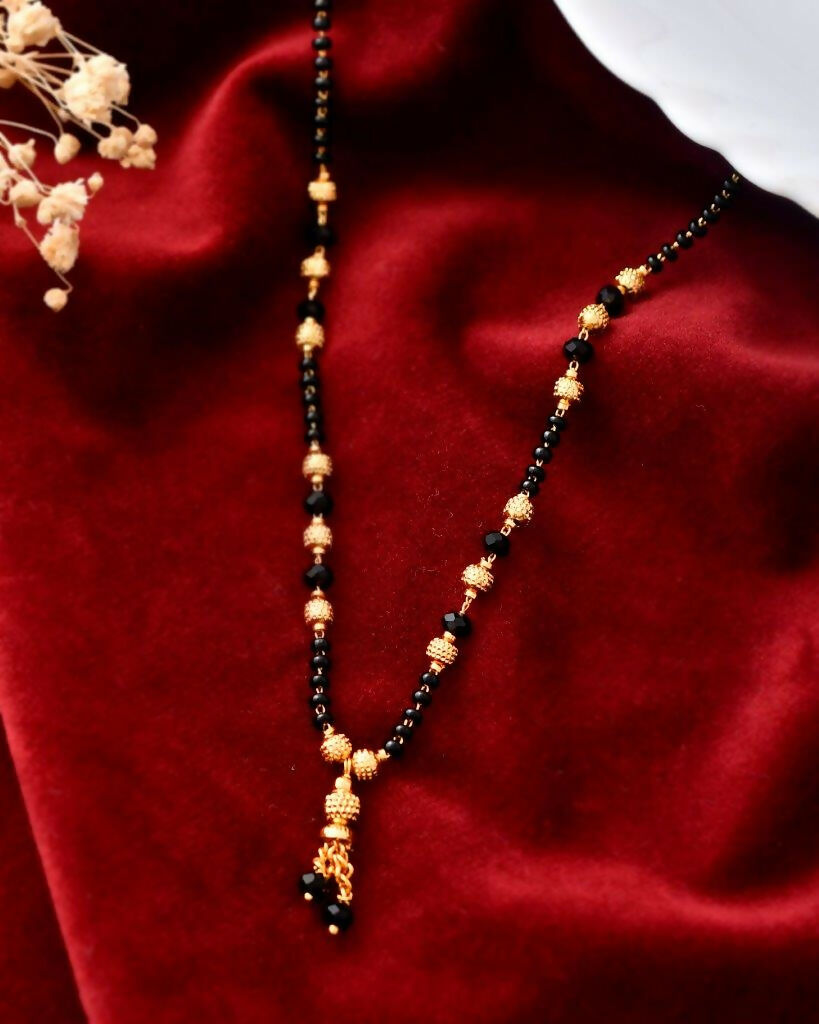 VOJ Gold Plated Round Design Beaded Chain Mangalsutra - Distacart
