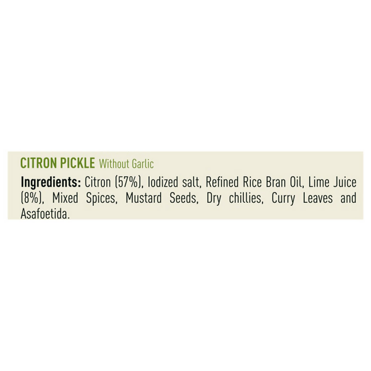 Priya Citron Pickle Without Garlic