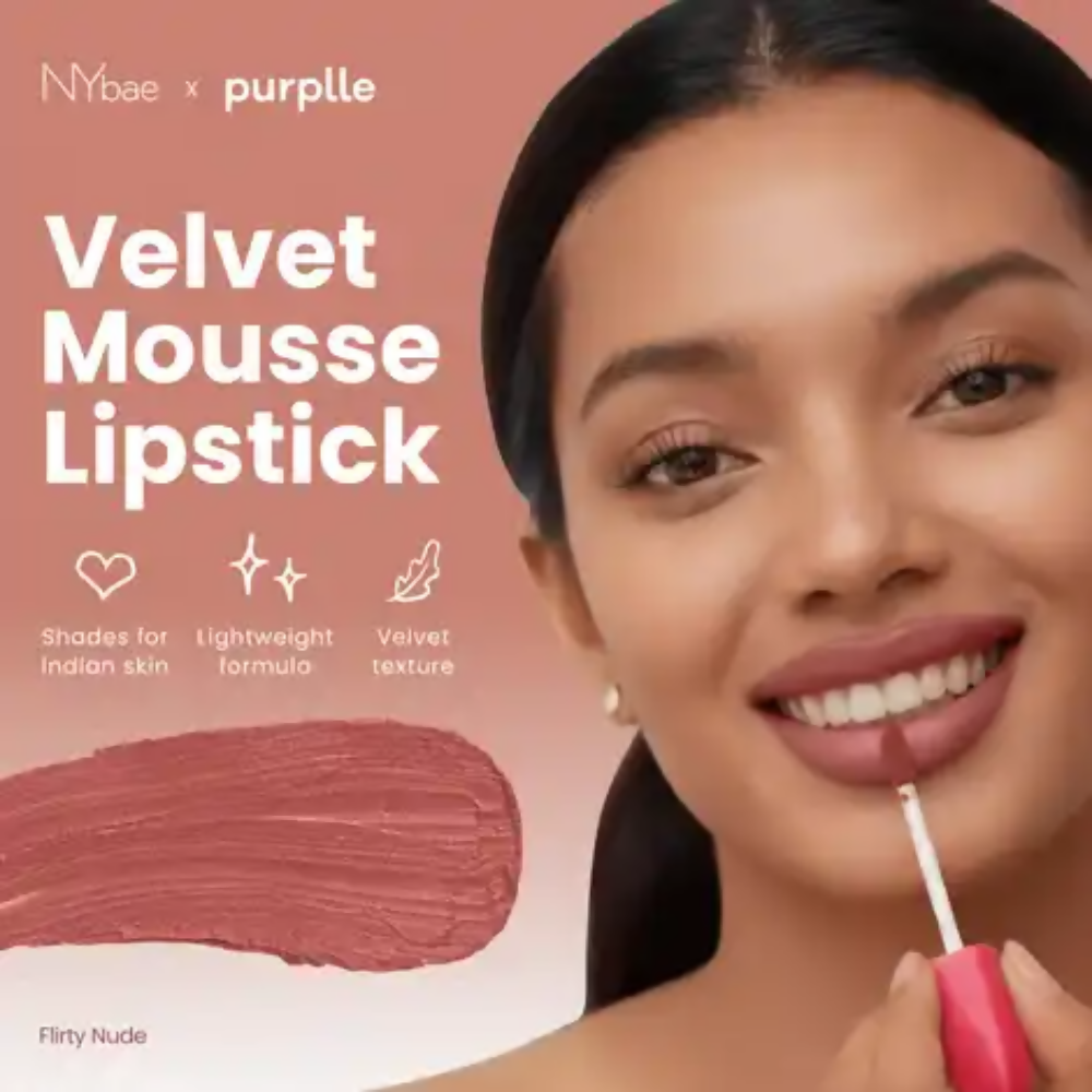 NY Bae Velvet Mousse Liquid Lipstick - Flirty Nude 07 - Distacart