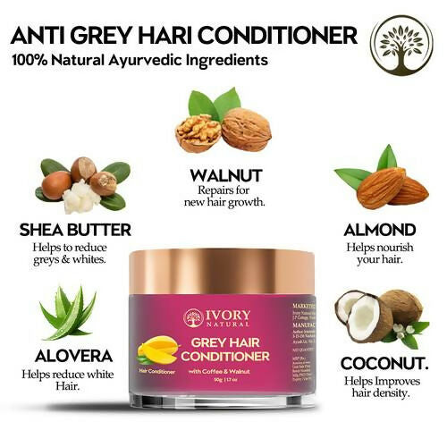 Ivory Natural Grey Hair Conditioner For Early Of Greying, Strengthens Hair - Distacart